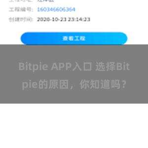 Bitpie APP入口 选择Bitpie的原因，你知道吗？